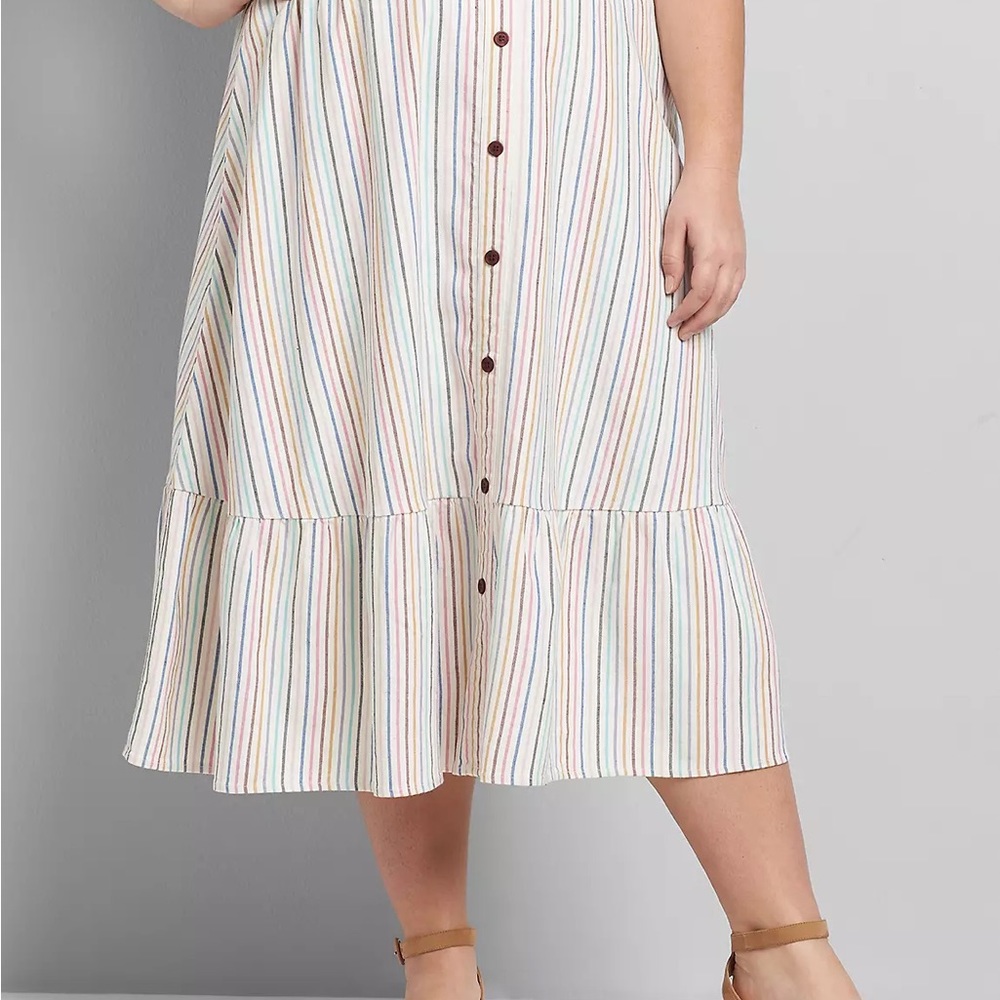 Lane Bryant Striped Button Skirt. Size 14/16.